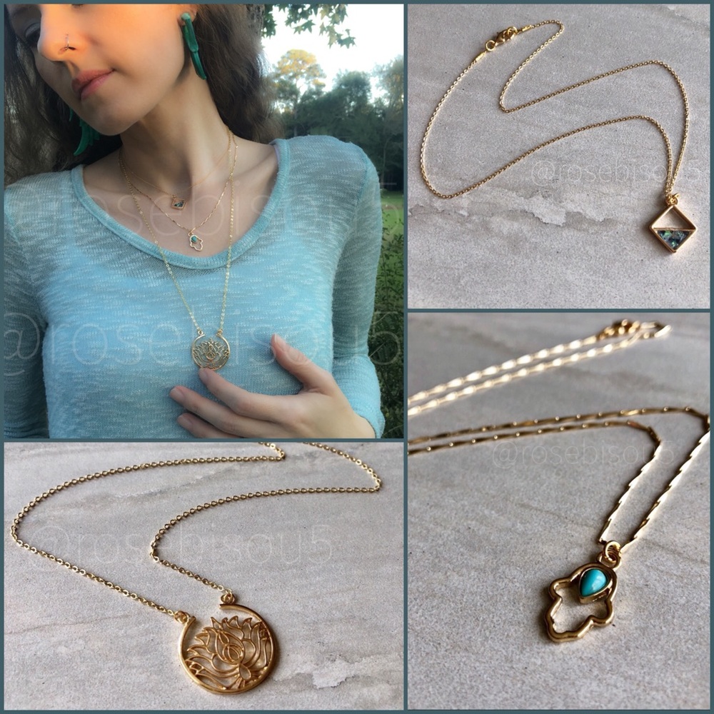 🆕{✨E&L🌙}Delicate Gold +Abalone Layering Necklace - Picture 2 of 8